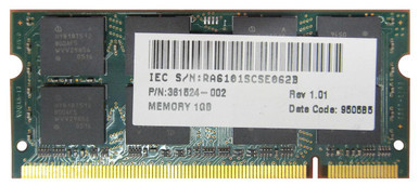 361524R-002 - HP 1GB 667MHz DDR2 PC2-5300 Unbuffered non-ECC CL5 200-Pin Sodimm Memory