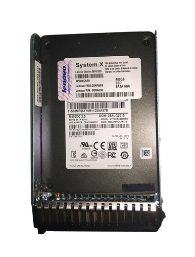00NA692 - IBM 480GB SATA 6Gb/s 2.5 inch Solid State Drive (SSD) for X3650 M5