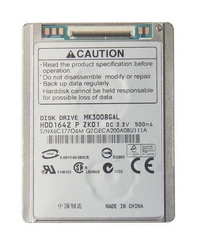 MK3008GAL - Toshiba 30GB IDE / ATA-100 4200RPM 2MB Cache 1.8 inch Hard Drive