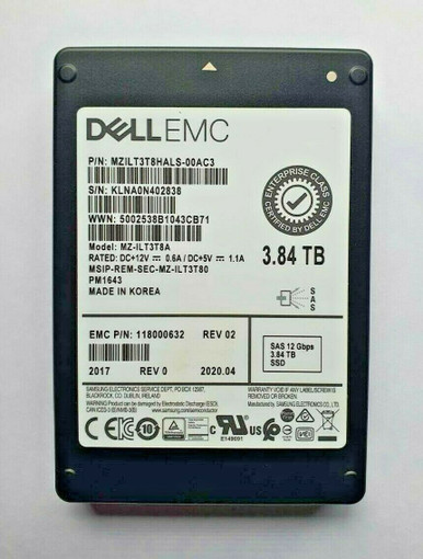Samsung MZILT3T8HALS-00AC3 3.84TB SAS 12Gb/s Solid State Drive