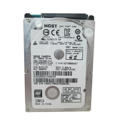 HGST 0J31255 Travelstar Z5K500 500GB SATA 3Gb/s Laptop Hard Drive