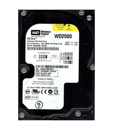 Western Digital WD2500BB-55GUA0 Caviar 250GB EIDE Server Hard Drive