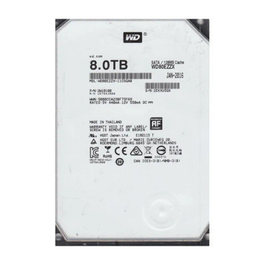 Western Digital WD80EZZX 8TB SATA 6Gb/s Server Hard Drive