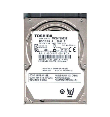 Toshiba MK5076GSXZ 500GB 5400RPM SATA 3Gb/s 2.5-inch Hard Drive