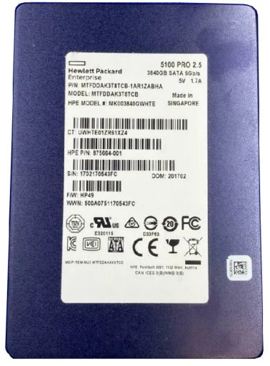 Micron MTFDDAK3T8TCB-1AR1ZABHA 3.84TB SATA 6Gb/s 2.5-inch Solid State Drive