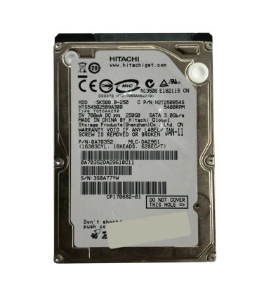 HGST 0A70532 CinemaStar C5K500 250GB 5400RPM SATA 3Gb/s (512) 2.5-inch Hard Drive