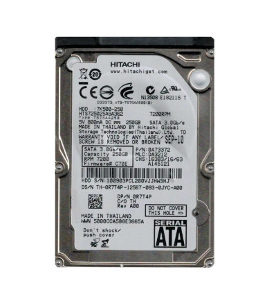 Hitachi HTS725025A9A362 250GB 7200RPM SATA 3Gb/s 2.5-inch Hard Drive