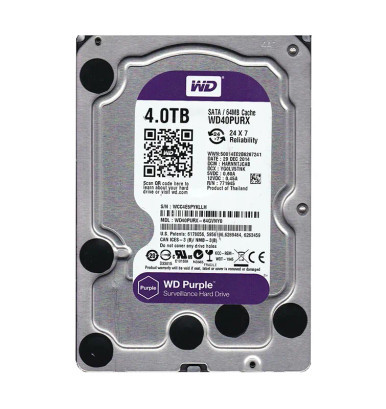 Western Digital WD40PURX-64GVNY0 Purple 4TB SATA 6Gb/s Desktop Hard Drive
