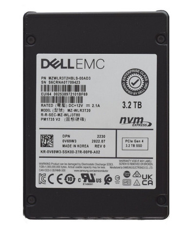 Samsung MZWLR3T2HBLS-00AD3 PM1735 3.2TB PCIe NVMe 2.5-inch Solid State Drive