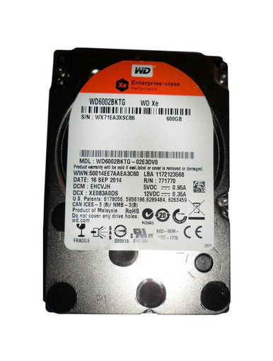 Western Digital WD6002BKTG 600GB SAS 6Gb/s Server Hard Drive
