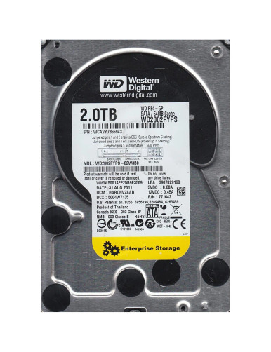 Western Digital WD2002FYPS-02W3B0 RE4-GP 2TB SATA 3Gb/s Laptop Hard Drive