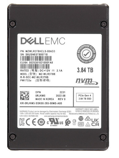 Samsung MZWLR3T8HCLS-00AD3 PM1733A 3.84TB PCIe NVMe 4.0 2.5-inch Solid State Drive