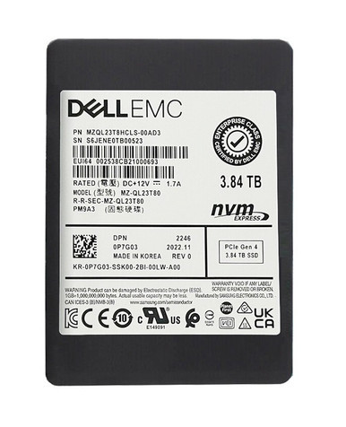 Samsung MZQL23T8HCLS-00AD3 3.84TB TLC PCIe NVMe 2.5-inch Solid State Drive