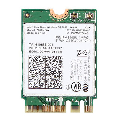 7260NGW - Intel Dual Band 2x2 Wi-Fi BT 4 Wireless Card