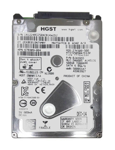 HP 678309-004 500GB SATA 6Gb/s 2.5-inch Laptop Hard Drive