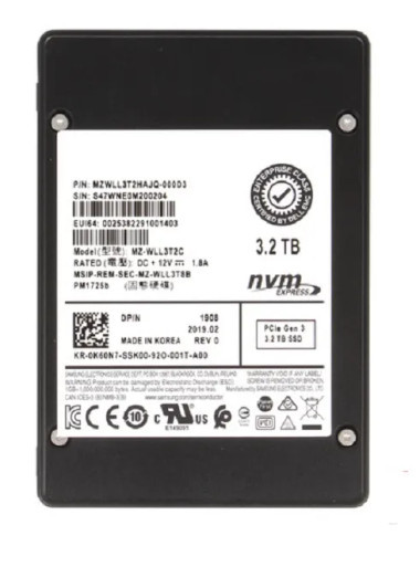 Samsung MZ-WLL3T2C 3.2TB PCIe NVMe 3.0 x4 2.5-inch Solid State Drive