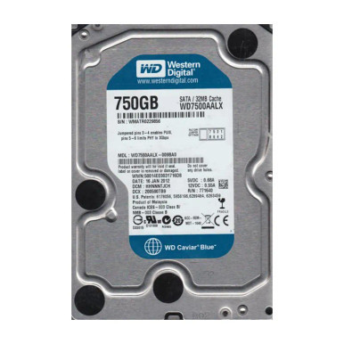 Western Digital WD7500AALX-009BA0 Caviar Blue 750GB SATA 6Gb/s Desktop Hard Drive