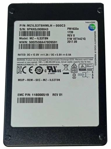 Samsung MZ-ILS3T8N PM1633a 3.84TB SAS 12Gb/s Solid State Drive