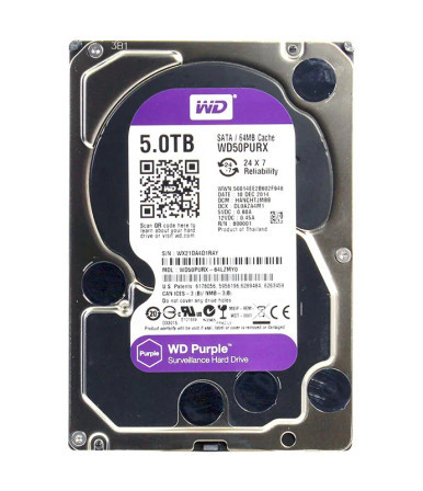 Western Digital WD50PURX-64LZMY0 Purple 5TB SATA 6Gb/s Desktop Hard Drive
