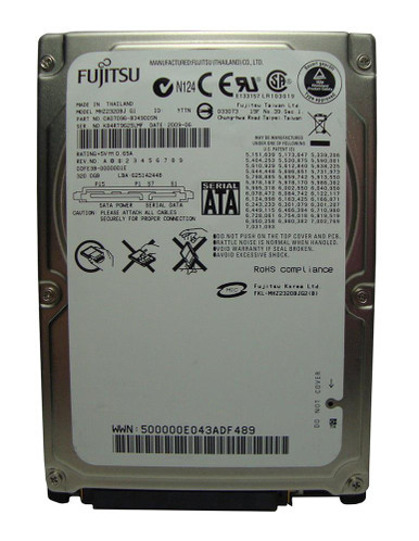 MHZ2320BJ - Fujitsu Mobile 320GB SATA 3Gb/s 16MB Cache 2.5 inch 7200RPM Hard Drive