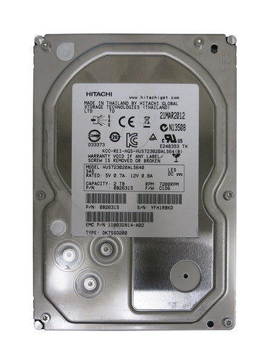 0B26315 - Hitachi Ultrastar 7K3000 2TB SAS 6Gb/s 7200RPM 64MB Cache 3.5 inch Hard Disk Drive