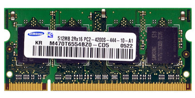 M470T6554BZ0-CD5 - Samsung 512MB 533MHz DDR2 PC2-4200 Unbuffered non-ECC CL4 200-Pin Sodimm Memory