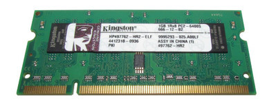 HP497762-HR2-ELF - Kingston 1GB DDR2-800MHz PC2-6400 non-ECC Unbuffered CL6 200-Pin SoDimm Memory Module