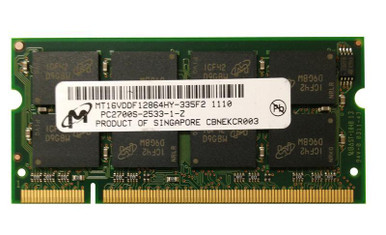 MT16VDDF12864HY-335F2 - Micron 1GB PC2700 DDR-333MHz non-ECC Unbuffered CL2.5 200-Pin SoDimm Memory
