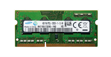 M471B5173DB0-YK0 - Samsung 4GB PC3-12800 DDR3-1600MHz non-ECC Unbuffered CL11 204-Pin SoDimm 1.35V Low Voltage Single Rank Memory Module