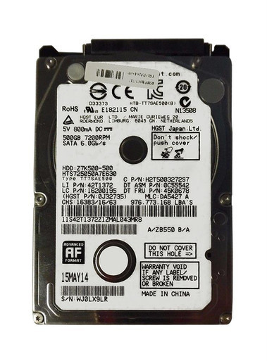 0C55542 - Lenovo 500GB SATA 6Gb/s 7200RPM 2.5 inch Hard Disk Drive