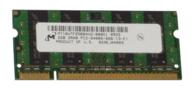 MT16HTF25664HZ-800G1 - Micron 2GB 800MHz DDR2 PC2-6400 Unbuffered non-ECC CL6 200-Pin Sodimm Memory