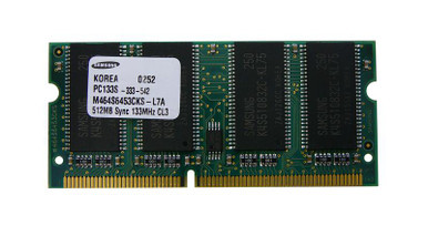 M464S6453CKS-L7A - Samsung 512MB 133MHz PC133 non-ECC Unbuffered CL3 144-Pin SoDimm Memory Module