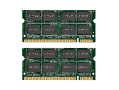 MN2048KD2-667 - PNY 2GB Kit (2 X 1GB) PC2-5300 DDR2-667MHz non-ECC Unbuffered CL5 200-Pin SoDimm 1.8V Dual Rank Memory