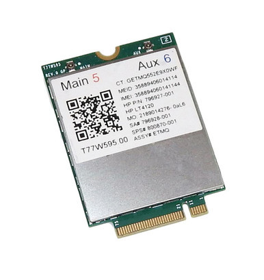 800870-001 - HP LT4120 LTE/EV-DO/HSPA 150Mb/s Snapdragon X5 LTE T77W595 WWAN M.2 Wireless Module