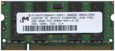 MT16HTF25664HY-53EE1 - Micron 2GB DDR2-533MHz PC2-4200 non-ECC Unbuffered CL4 200-Pin SoDimm Dual Rank Memory Module