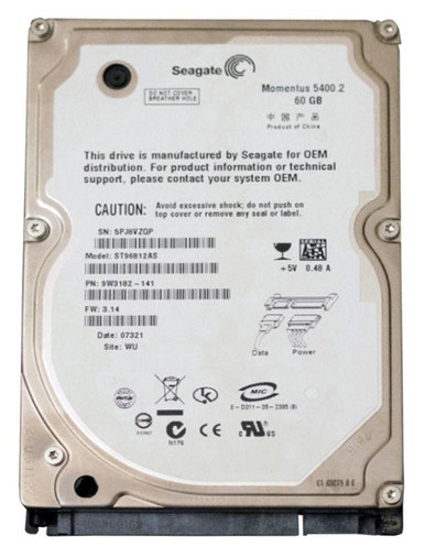 9W3182-141 - Seagate 60GB SATA 5400RPM 2.5 inch Hard Drive