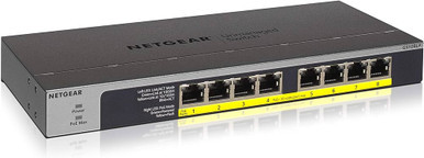 GS108LP-100NAS - Netgear 8Port PoE/PoE+ Gigabit Ethernet Unmanaged Switch (GS108LP) 8 Ports Gigabit Ethernet 1000Base-T 2 Layer Supported AC