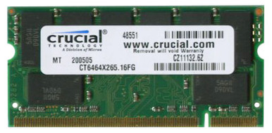 CT6464X265 - Crucial 512MB DDR-266MHz PC2100 non-ECC Unbuffered CL2.5 200-Pin SoDimm Memory Module