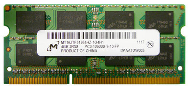 MT16JTF51264HZ-1G4H1 - Micron 4GB 1600MHz DDR3 PC3-12800 Unbuffered non-ECC CL11 204-Pin Sodimm Dual Rank Memory