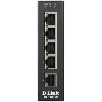 DIS-100G-5W - D-Link Industrial Gigabit Unmanaged Switch 5 x Gigabit Ethernet Network Twisted Pair 2 Layer Supported Desktop DIN Rail Mountable Wall M