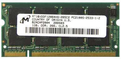 MT16VDDF12864HG-265C2 - Micron 1GB DDR-266MHz PC2100 non-ECC Unbuffered CL2.5 200-Pin SoDimm Memory Module