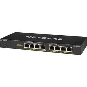 GS308PP-100NAS - Netgear GS308PP Ethernet Switch 8 Ports 2 Layer Supported Twisted Pair Desktop Wall Mountable Rack-mountable 3 YearLifetime