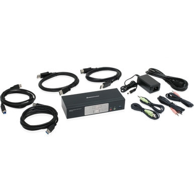 GCS1932 - IOGEAR 2Port DisplayPort 1.2 KVMP Switch 2 Computer(s) 1 Local User(s) 4096 x 2160 6 x USB Desktop 3 x DisplayPort TAA Compliant