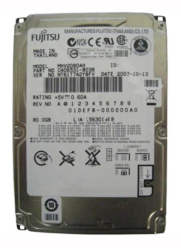MHV2080AH - Fujitsu 80GB ATA-100 8MB Cache 2.5 inch Mobile 5400RPM Hard Drive