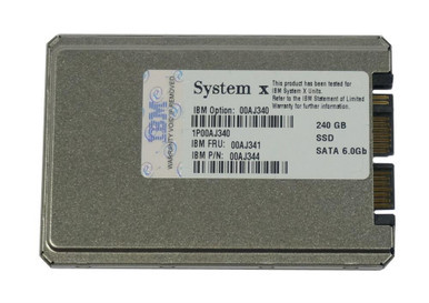 00AJ340 - IBM 240GB SATA 6Gb/s Hot Swap 1.8 inch Multi Level Cell (MLC) Enterprise Solid State Drive (SSD)