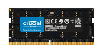 CT16G56C46S5 - Crucial 16GB 5600MHz DDR5 PC5-44800 Non-ECC CL46 262-Pin SoDimm 1.1V Single Rank x8 Memory Module