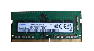 M471A1K43EB1-CWE - Samsung 8GB PC4-25600 DDR4-3200MHz non-ECC Unbuffered CL22 260-Pin SoDimm 1.2V Single Rank Memory Module
