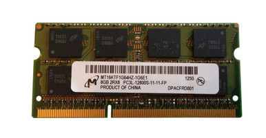 MT16KTF1G64HZ-1G6E1 - Micron 8GB 1600MHz DDR3 PC3-12800 Unbuffered non-ECC CL11 204-Pin Sodimm 1.35V Low Voltage Dual Rank Memory