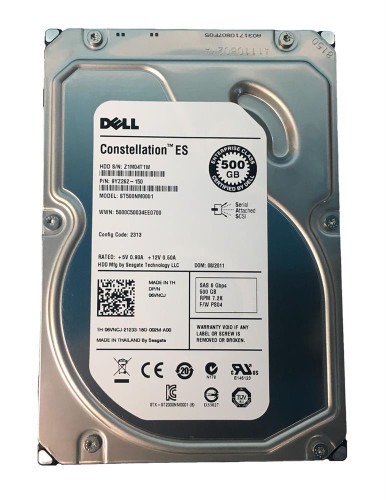 6VNCJ - Dell 500GB SAS 6Gb/s 7200RPM 64MB Cache 3.5 inch Hard Disk Drive