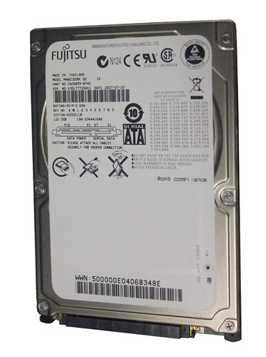MHW2120BK - Fujitsu Mobile 120GB SATA 3Gb/s 8MB Cache 2.5 inch 7200RPM Hard Drive